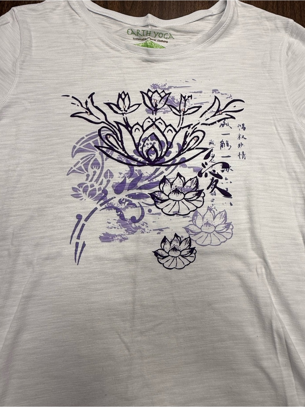 Earth Yoga White Long-Sleeve Floral Graphic Tee Size Xl - Picture 4 of 7